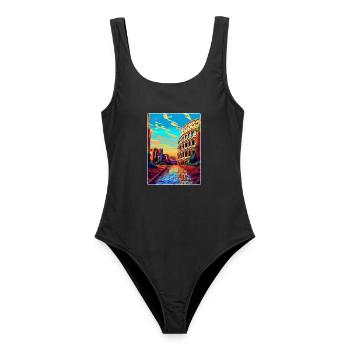 Rom Italien Vintage Reiseplakat Souvenir Souvenir - Frauen Badeanzug - Schwarz - Vorne - AI Model Female 172 light (172cm)