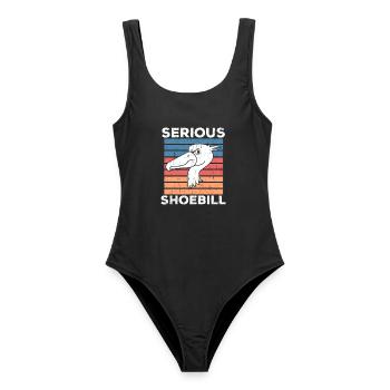 Ernsthafter Schuhschnabel Storch Walfischkopf Voge - Frauen Badeanzug - Schwarz - Vorne - AI Model Female 172 light (172cm)
