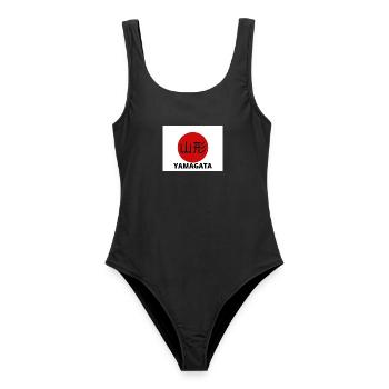 Yamagata Japan in Kanji - Frauen Badeanzug - Schwarz - Vorne - AI Model Female 172 light (172cm)