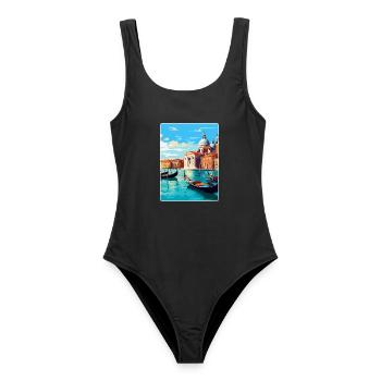 Venise Italie Affiche de voyage vintage WPA Souvenir - Maillot de bain femme - noir - Devant - AI Model Female 172 light (172cm)
