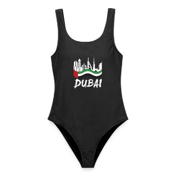 Dubai Vereinigte Arabische Emirate The Palm - Frauen Badeanzug - Schwarz - Vorne - AI Model Female 172 light (172cm)