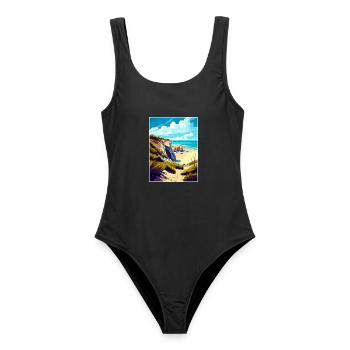 Crystal Cove California Vintage Reiseposter WPA - Frauen Badeanzug - Schwarz - Vorne - AI Model Female 172 light (172cm)