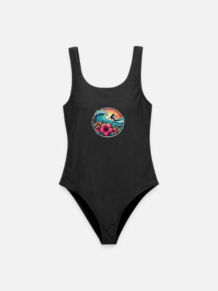 Surfer Logo 2 - Frauen Badeanzug - Schwarz