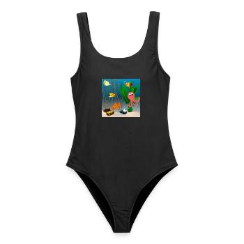 Monde sous-marin - Maillot de bain femme - noir - Devant - AI Model Female 172 light (172cm)