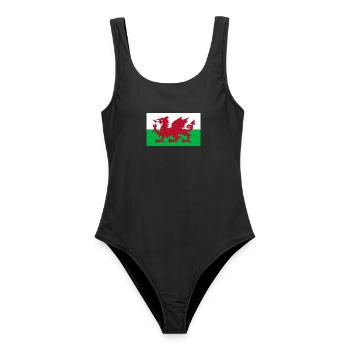 Wales - Frauen Badeanzug - Schwarz - Vorne - AI Model Female 172 light (172cm)