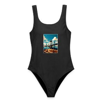 Jacksonville Florida Vintage Reiseposter WPA Kunst - Frauen Badeanzug - Schwarz - Vorne - AI Model Female 172 light (172cm)