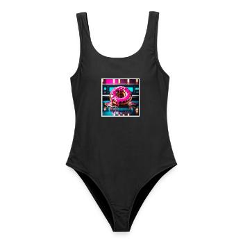 Donut 2 - Frauen Badeanzug - Schwarz - Vorne - AI Model Female 172 light (172cm)
