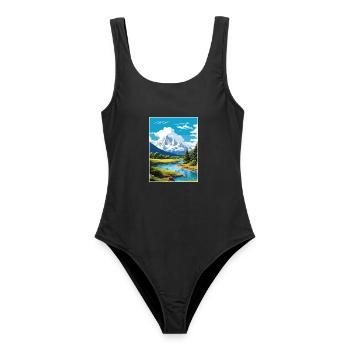 San Martin de Los Andes Vintage Reiseposter WPA - Frauen Badeanzug - Schwarz - Vorne - AI Model Female 172 light (172cm)