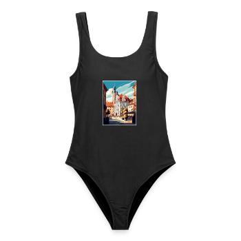 Marienbad Tschechien Reiseplakat - Frauen Badeanzug - Schwarz - Vorne - AI Model Female 172 light (172cm)