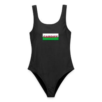 Cardiff City au Pays de Galles Drapeau Royaume-Uni - Maillot de bain femme - noir - Devant - AI Model Female 172 light (172cm)