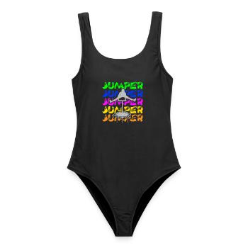 Trampolinspringen Trampolin Trampolin Trampolinspr - Frauen Badeanzug - Schwarz - Vorne - AI Model Female 172 light (172cm)