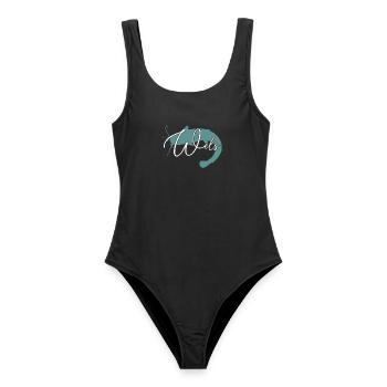 Wels Waller angeln Sportfischen Flussmonster - Frauen Badeanzug - Schwarz - Vorne - AI Model Female 172 light (172cm)