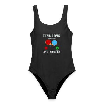Ping Pong Call: Get Started Now - Women's Swimsuit - black - Front - AI Model Female 172 light (172cm)