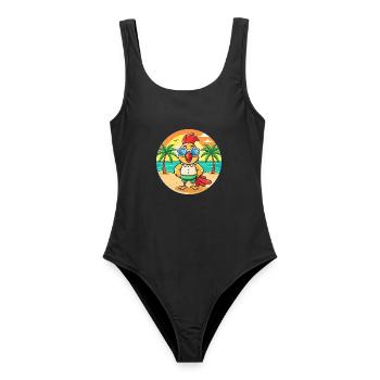 Rooster Funny Cartoon Summer Beach Sunglasses - Women's Swimsuit - black - Front - AI Model Female 172 light (172cm)