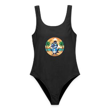 Magpie Funny Cartoon Lunettes de soleil de plage d’été - Maillot de bain femme - noir - Devant - AI Model Female 172 light (172cm)