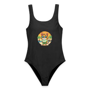 Lynx Funny Cartoon Lunettes de soleil de plage d’été - Maillot de bain femme - noir - Devant - AI Model Female 172 light (172cm)