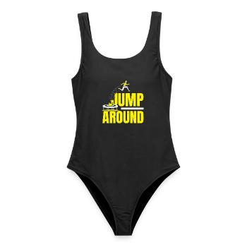 Trampolinspringen Trampolin Trampolin Trampolinspr - Frauen Badeanzug - Schwarz - Vorne - AI Model Female 172 light (172cm)