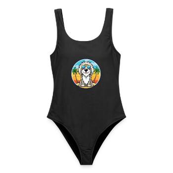 Picardy Sheepdog Breed Cartoon Sunglasses Beach - Women's Swimsuit - black - Front - AI Model Female 172 light (172cm)