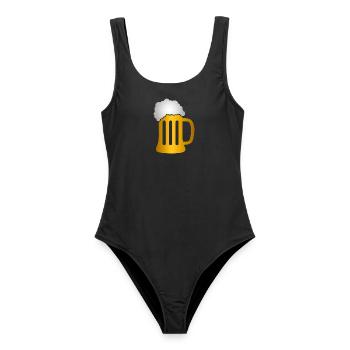 Golden Beer Krug Silhouette - Frauen Badeanzug - Schwarz - Vorne - AI Model Female 172 light (172cm)
