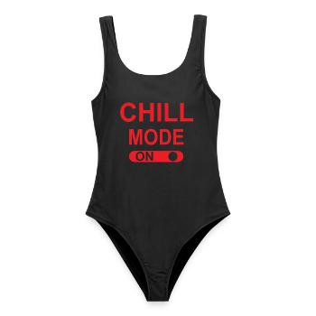 Chill-Modus EIN - Frauen Badeanzug - Schwarz - Vorne - AI Model Female 172 light (172cm)