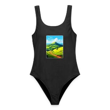 Duncryne Hill Stirling Vintage Reiseposter WPA - Frauen Badeanzug - Schwarz - Vorne - AI Model Female 172 light (172cm)