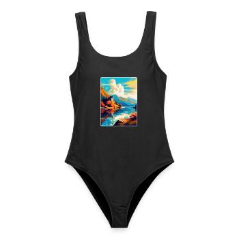 Loch Duich Scotland Uk Travel Poster Souvenir WPA - Women's Swimsuit - black - Front - AI Model Female 172 light (172cm)