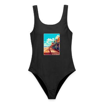 Great Yarmouth England Uk Travel Poster Souvenir - Women's Swimsuit - black - Front - AI Model Female 172 light (172cm)
