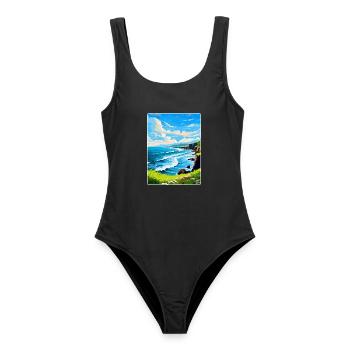 North Coast 500 Scotland Uk Vintage Travel Poster - Women's Swimsuit - black - Front - AI Model Female 172 light (172cm)
