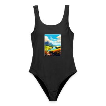 Isle Of Skye Schottland UK Vintage Reiseposter WPA - Frauen Badeanzug - Schwarz - Vorne - AI Model Female 172 light (172cm)