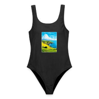 Isle Of Seil Schottland UK Vintage Reiseposter WPA - Frauen Badeanzug - Schwarz - Vorne - AI Model Female 172 light (172cm)