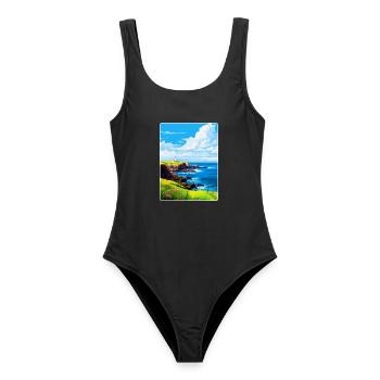 Lizard Point England Uk Vintage Reiseposter WPA - Frauen Badeanzug - Schwarz - Vorne - AI Model Female 172 light (172cm)