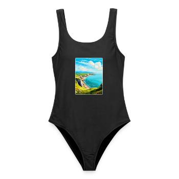 Great Orme Wales Uk Vintage Travel Poster Souvenir - Women's Swimsuit - black - Front - AI Model Female 172 light (172cm)
