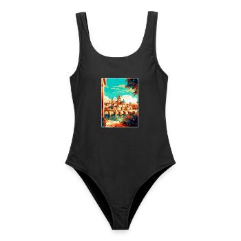 Córdoba Spanien Vintage Reiseplakat WPA Souvenir - Frauen Badeanzug - Schwarz - Vorne - AI Model Female 172 light (172cm)
