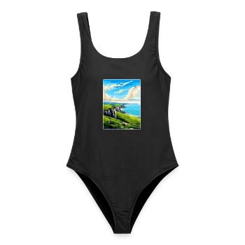 Great Orme Wales Uk Vintage Travel Poster Souvenir - Women's Swimsuit - black - Front - AI Model Female 172 light (172cm)