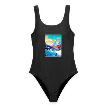 Les Arcs France Affiche de voyage vintage Souvenir WPA - Maillot de bain femme - noir - Devant - AI Model Female 172 light (172cm)