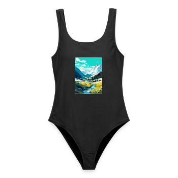 Arosa Suisse Affiche de voyage vintage souvenir - Maillot de bain femme - noir - Devant - AI Model Female 172 light (172cm)