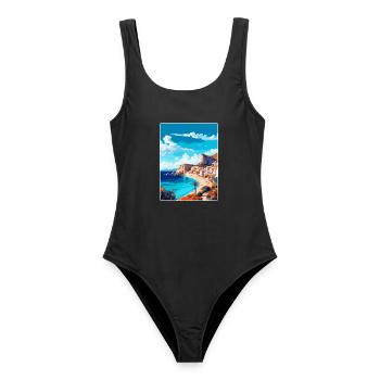 Costa Blanca Spain Vintage Travel Poster Souvenir - Women's Swimsuit - black - Front - AI Model Female 172 light (172cm)