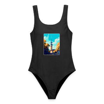 Dortmund Allemagne Poster de voyage vintage souvenir - Maillot de bain femme - noir - Devant - AI Model Female 172 light (172cm)