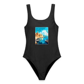 Héraklion Grèce Affiche de voyage vintage souvenir - Maillot de bain femme - noir - Devant - AI Model Female 172 light (172cm)