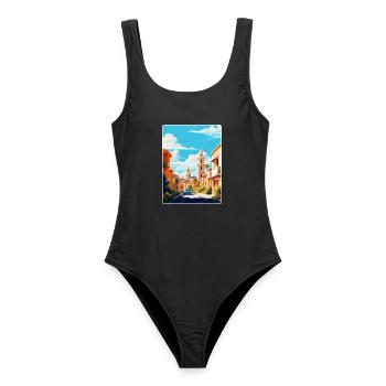 Córdoba Spanien Vintage Reiseplakat WPA Souvenir - Frauen Badeanzug - Schwarz - Vorne - AI Model Female 172 light (172cm)