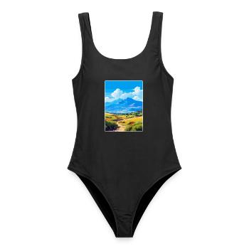 Mount Psiloritis Griechenland Vintage Reiseposter WPA - Frauen Badeanzug - Schwarz - Vorne - AI Model Female 172 light (172cm)