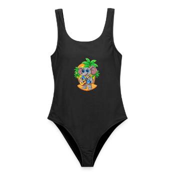 Lustige Elefant Cartoon Sommer Strand Sonnenbrille - Frauen Badeanzug - Schwarz - Vorne - AI Model Female 172 light (172cm)