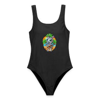 Funny Zebra Cartoon Summer Beach Lunettes de soleil guitare - Maillot de bain femme - noir - Devant - AI Model Female 172 light (172cm)