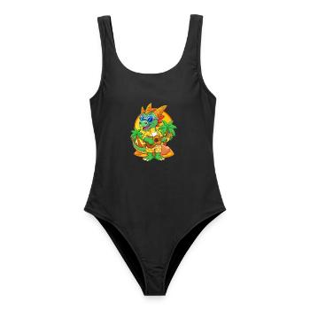 Lunettes de soleil de plage d’été de dessin animé de dragon drôle - Maillot de bain femme - noir - Devant - AI Model Female 172 light (172cm)