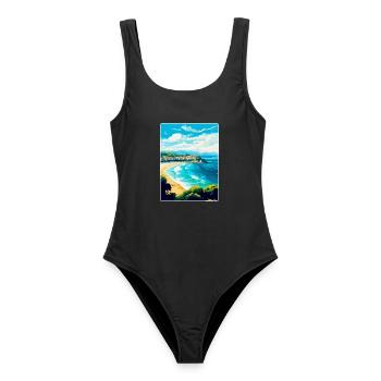 San Sebastian Espagne Affiche de voyage vintage souvenir - Maillot de bain femme - noir - Devant - AI Model Female 172 light (172cm)