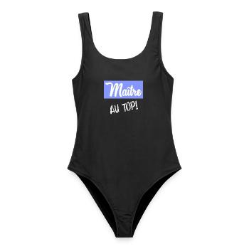 MASTER. MASTER. THANK YOU - Women's Swimsuit - black - Front - AI Model Female 172 light (172cm)