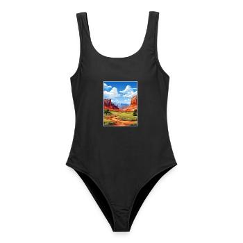 Capitol Reef National Park Vintage Reiseposter - Frauen Badeanzug - Schwarz - Vorne - AI Model Female 172 light (172cm)
