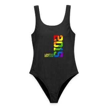 LGBTQ 2015 ARC-EN-CIEL QUEER 10E ANNIVERSAIRE PRIDE - Maillot de bain femme - noir - Devant - AI Model Female 172 light (172cm)