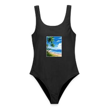 Osa Halbinsel Costa Rica Vintage Reiseposter WPA - Frauen Badeanzug - Schwarz - Vorne - AI Model Female 172 light (172cm)