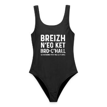 Breizh N’eo Ket Bro-C’hall, Brittany Is Not France - Women's Swimsuit - black - Front - AI Model Female 172 light (172cm)